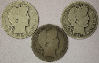 AUCTION-   1913, 1913-D & 1913-S Barber Half Dollars AG to Good