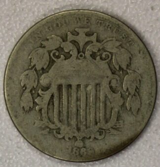 AUCTION-   1869 Shield Nickel Circulated
