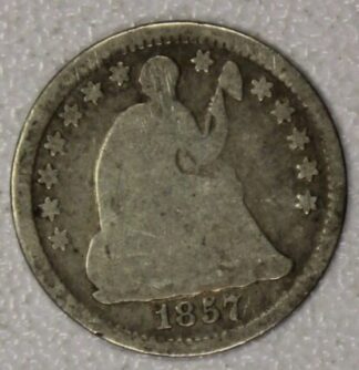 AUCTION-   1857 Seated Liberty Half Dime Circulated
