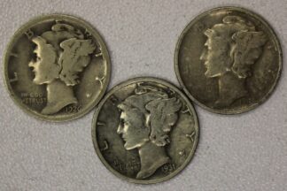 AUCTION-   1926-S, 1931-S & 1945 Micro S Mercury Dimes Circulated