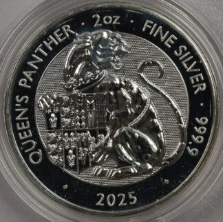 2025 Great Britain Queen's Beasts - Queen's Panther - 2 OZ .9999 Fine Silver