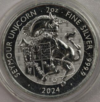 2024 Great Britain Queen's Beasts - Seymour Unicorn - 2 OZ .9999 Fine Silver
