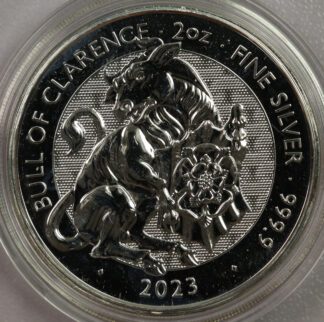 2023 Great Britain Queen's Beasts - Bull of Clearance - 2 OZ .9999 Fine Silver
