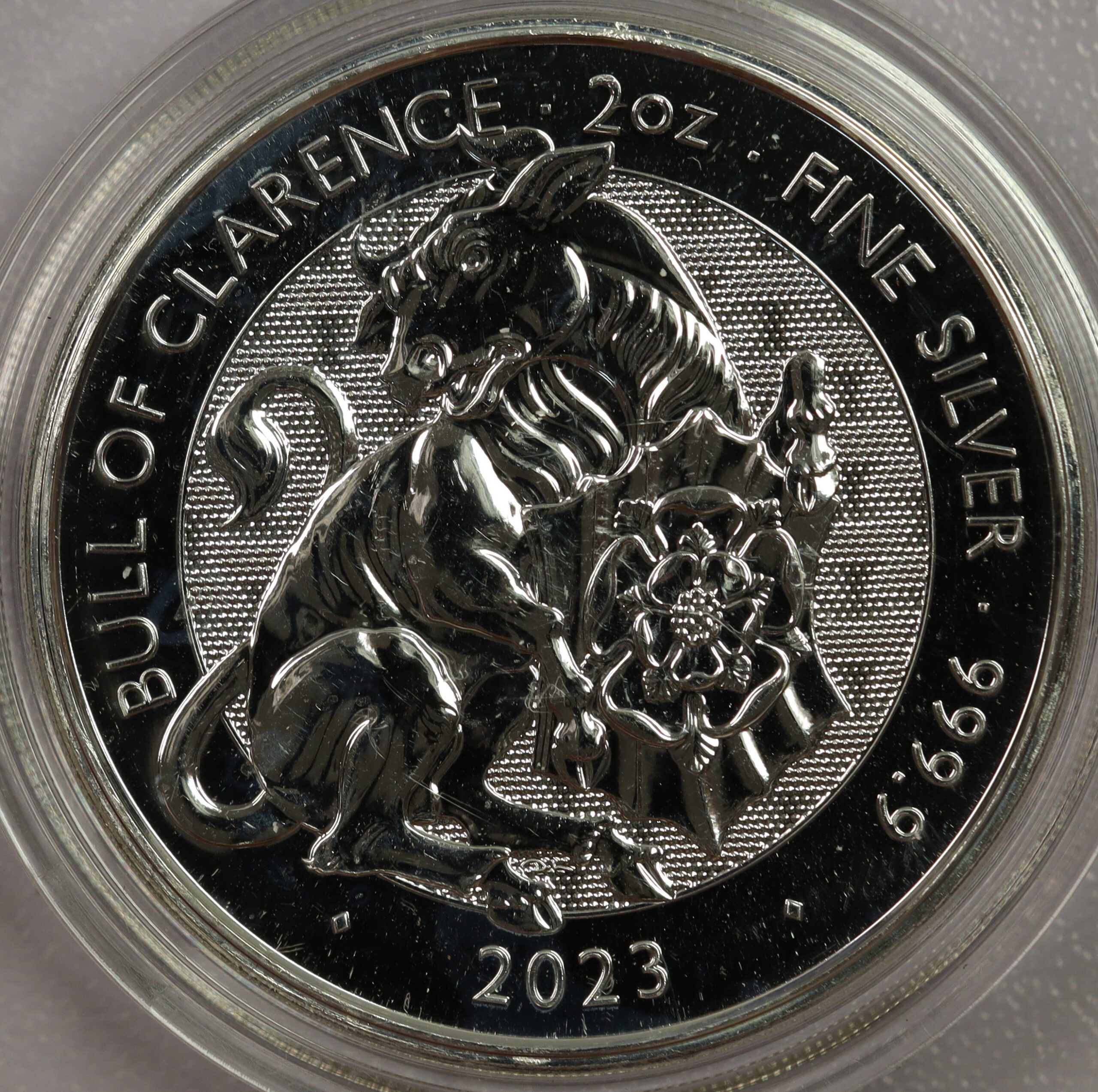 2023 Great Britain Queen's Beasts - Bull of Clearance - 2 OZ .9999 Fine Silver