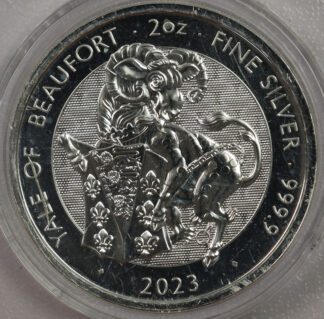 2023 Great Britain Queen's Beasts - Yale Of Beaufort - 2 OZ .9999 Fine Silver