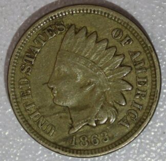 1863 Indian Head Cent Very Fine Old Cleaning?