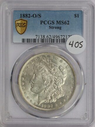 1882 O/S Strong Morgan Dollar MS62 PCGS