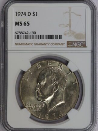 Auction - 1974 D Eisenhower Dollar Clad MS65 NGC