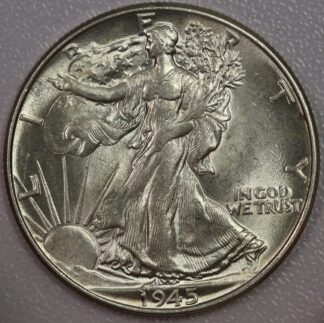 Auction - 1945 Walking Liberty half Dollar AU