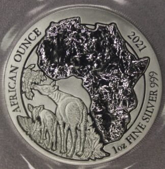 AUCTION-   2021 Rwanda African Ounce .999 Fine Silver