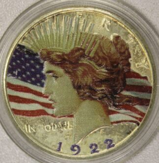 AUCTION-   1922 Colorized Peace Silver Dollar