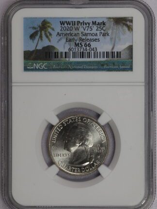 2020 W WW2 Privy Mark Samoa Bat Quarter NGC MS66 Early Releases
