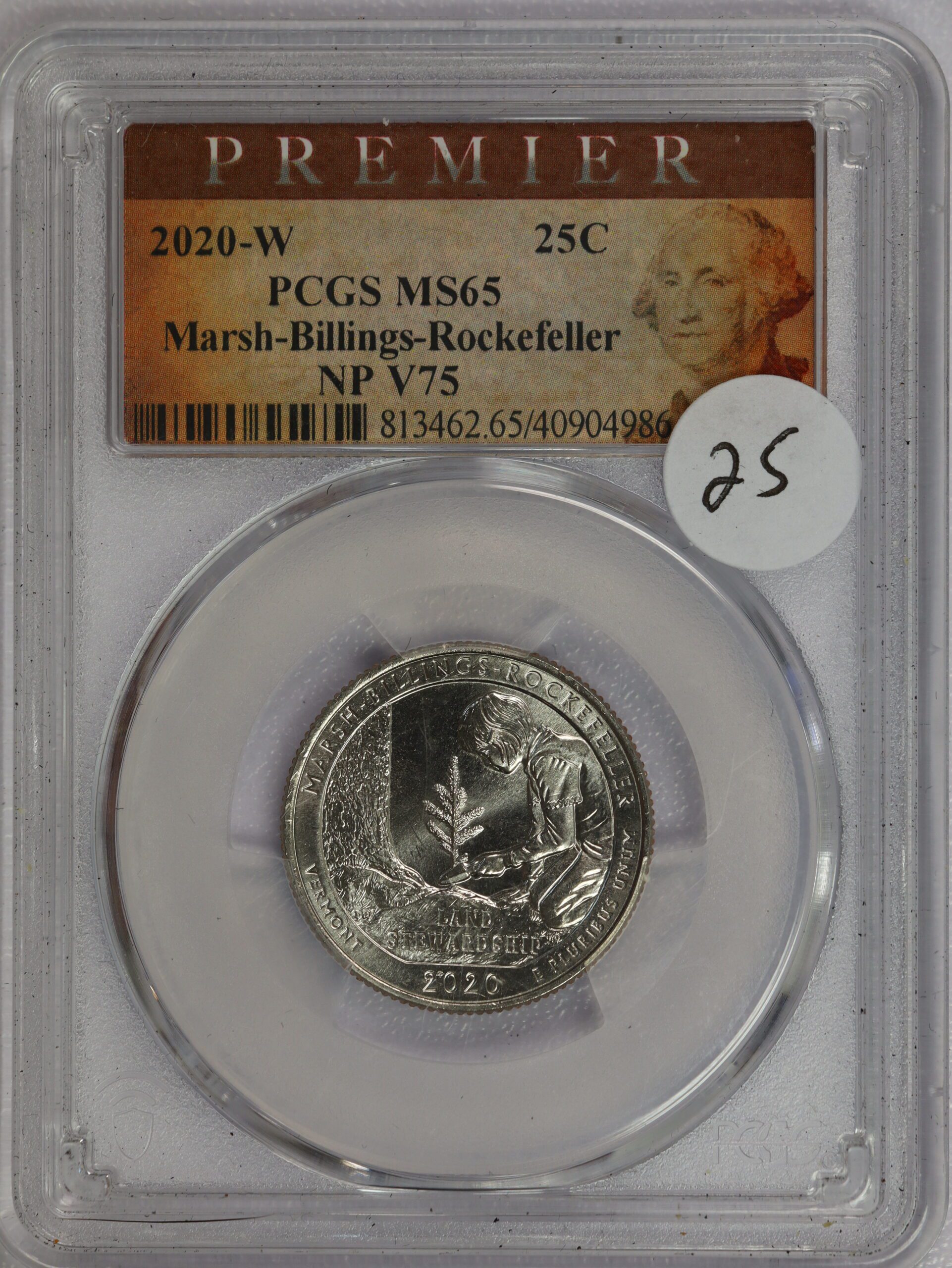 2020 W Rockefeller NP ATB Quarter PCGS Premiere MS65 - V75 Privy Mark