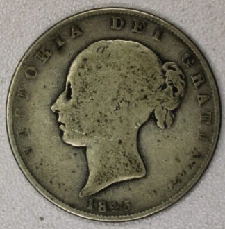 1845 Great Britain Victoria Half Crown Circulated