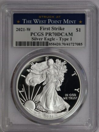 2021 W Silver Eagle - Type 1 PR70 DCAM PCGS
