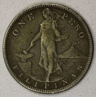 1908-S Philippines Silver Peso Circulated