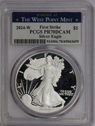 2024 W Silver Eagle First Strike Blue PR70 DCAM PCGS