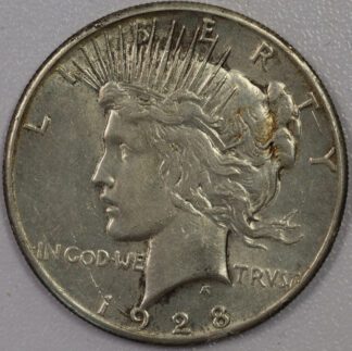 Auction - 1928 Peace Dollar EF Cleaned
