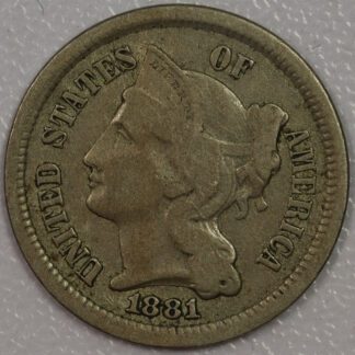 Auction - 1881 Three Cent Nickel