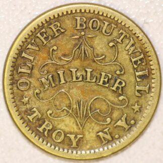 AUCTION- 1863 Civil War Token Store Card Oliver Boutwell Miller Troy New York