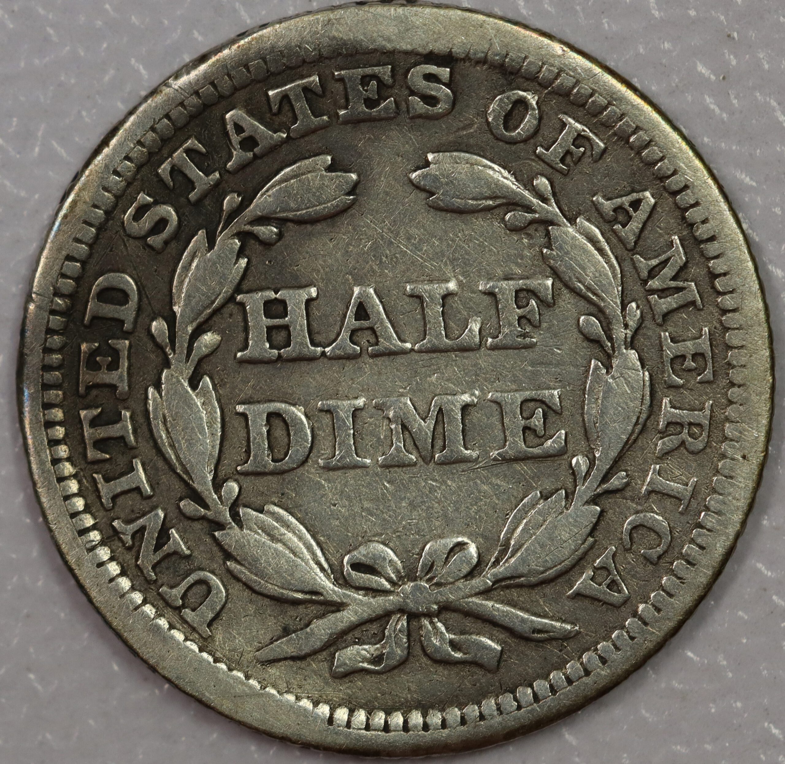 Auction - 1854 Seated Liberty Half Dime Lightly Bent - Image 2