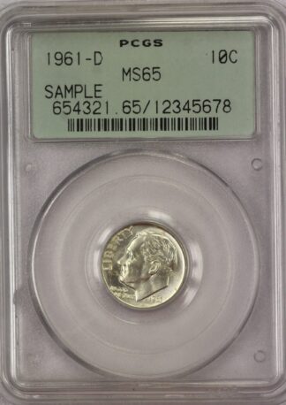 AUCTION- 1961-D Roosevelt Dime PCGS MS65 Sample Slab