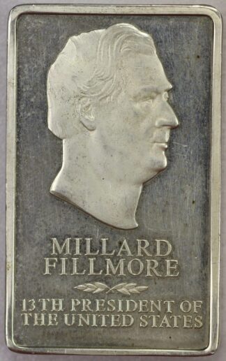 AUCTION- 1972 Millard Fillmore 5000 Grains Sterling Silver Ingot Made by Franklin Mint
