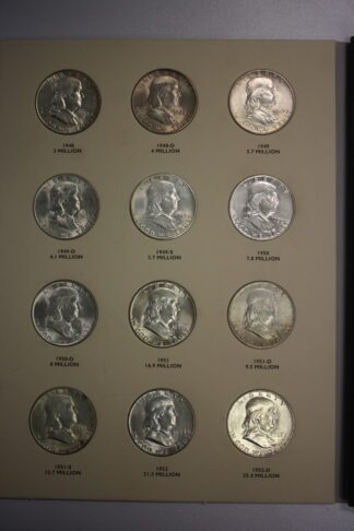 1948 - 1963 Franklin Half Dollar Complete Collection UNC Some AU Whitman Album