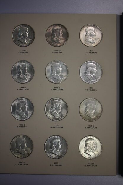 1948 – 1963 Franklin Half Dollar Complete Collection UNC Some AU