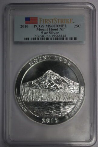 2010 Mount Hood Quarter 5 oz Silver MS68 DMPL PCGS