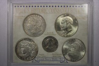 Auction - US Dollar Collection 5 Coins Two 90% Silver Dollars - Two 40% Silver Dollar - One Clad