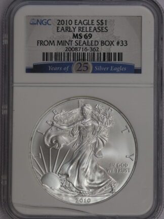2010 Silver Eagle NGC MS70 From Mint Sealed Box #33