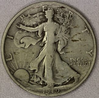 AUCTION-   1919-D Walking Liberty Half Dollar Circulated