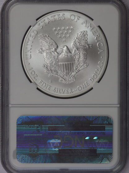 2011 S Silver Eagle 25th Anniversary Early Releases MS69 Blue