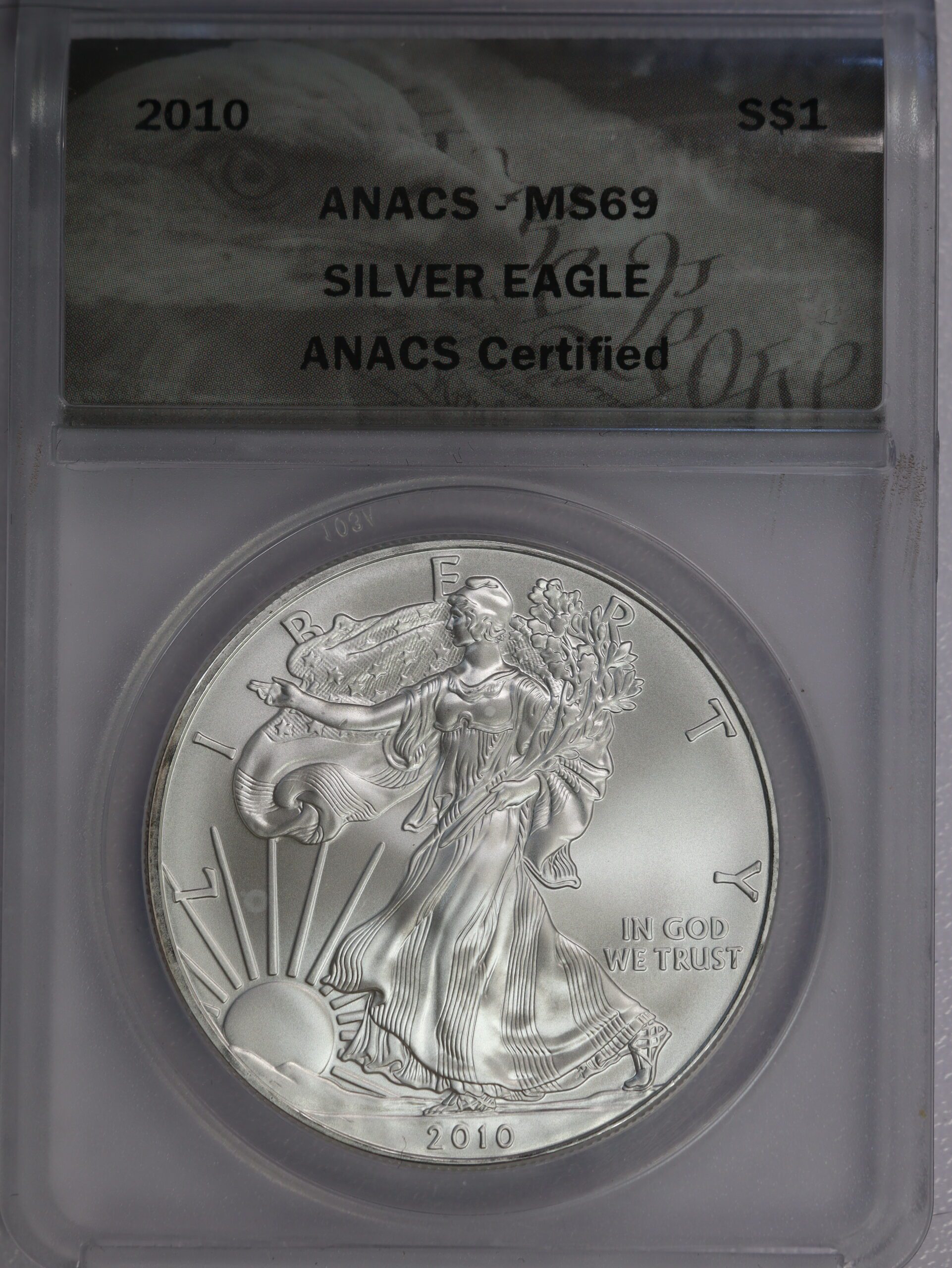 2016 (S) Silver Eagle MS69 ANACS Eagle Brown Label