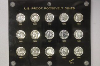 1950* 1951 to 1964 Proof Roosevelt Dime Collection In Capital Holder