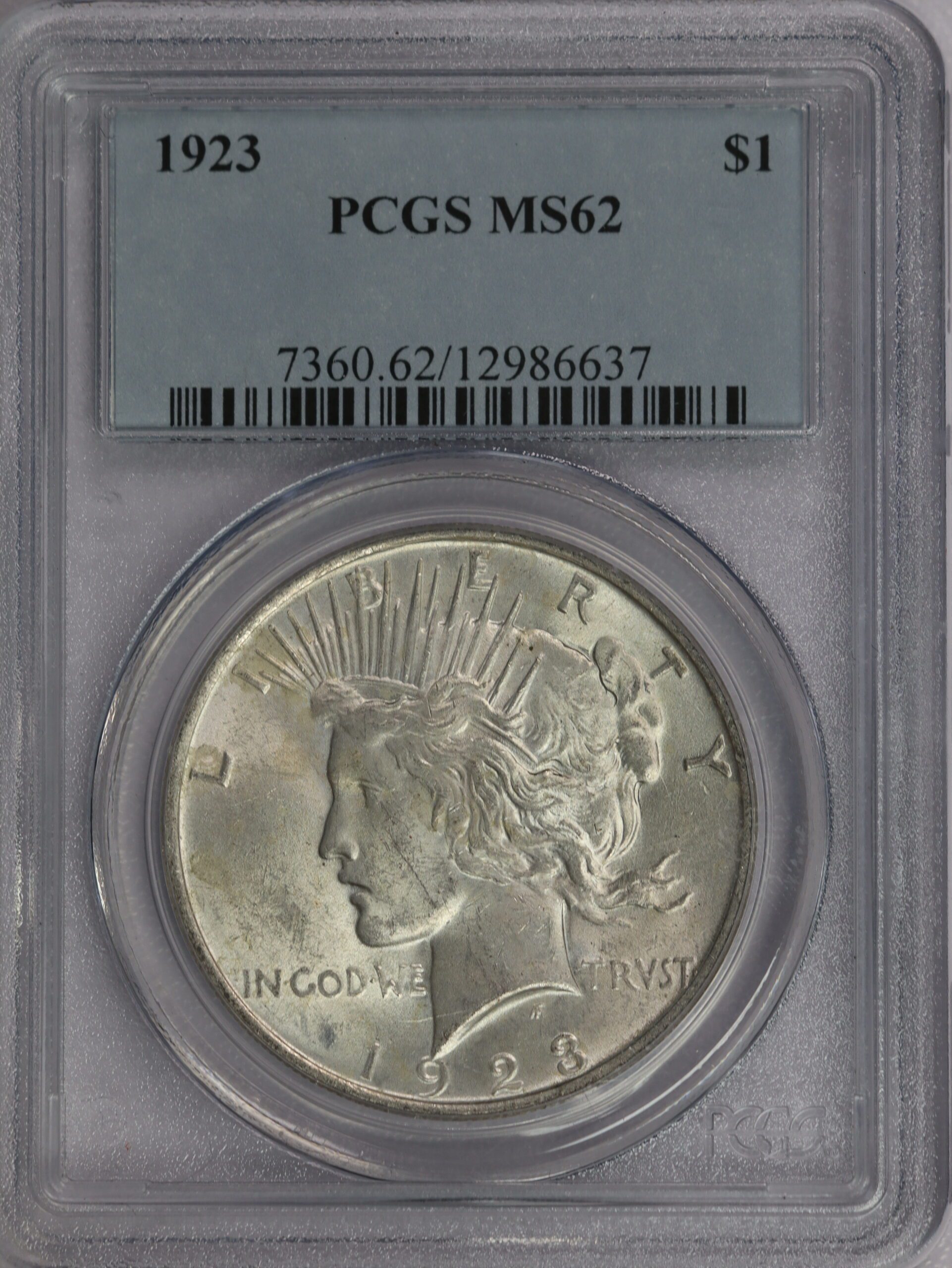 1923 Peace Dollar PCGS MS62 Toned (12986637)
