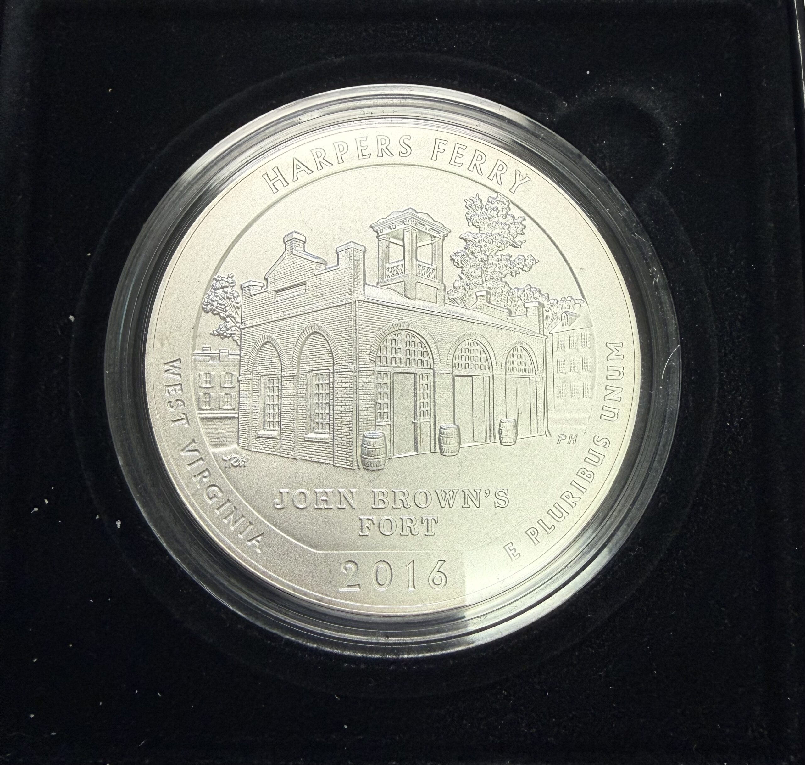 2016 P Harper's Ferry Uncirculated 5 Oz .999 Silver Quarter OGP