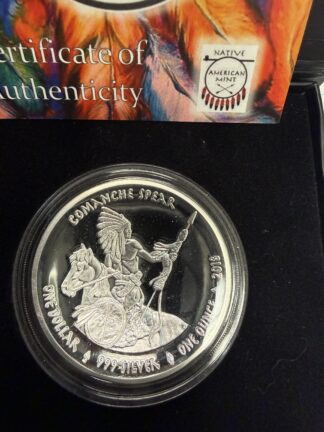 2018 Comanche Spear $5 Native American Mint 1,500 Minted 1 oz Silver