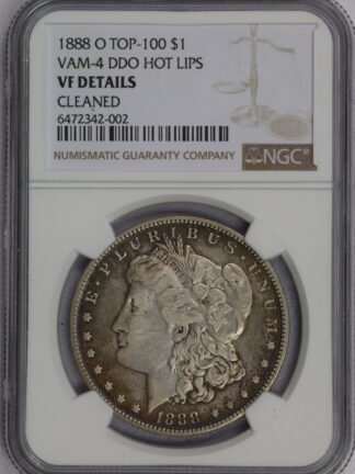 1888 O Morgan Silver Dollar Very Fine Cleaned Hot Lips VAM-4 NGC
