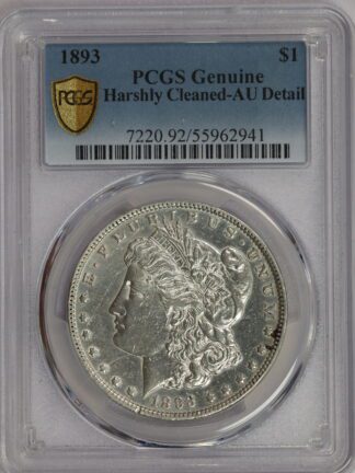 1893 Morgan Silver Dollar AU Cleaned PCGS