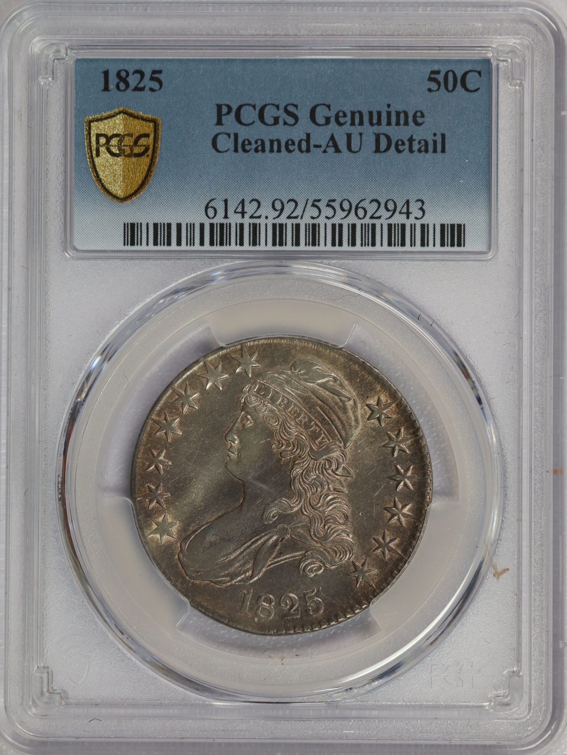 1825 Capped Bust Half Dollar AU Details PCGS