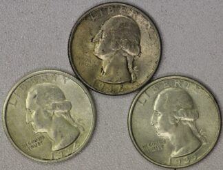 1932, 1934 & 1935 Washington Quarters All are XF