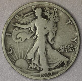 AUCTION-   1917-S Reverse Mint Mark Walking Liberty Half Dollar Circulated