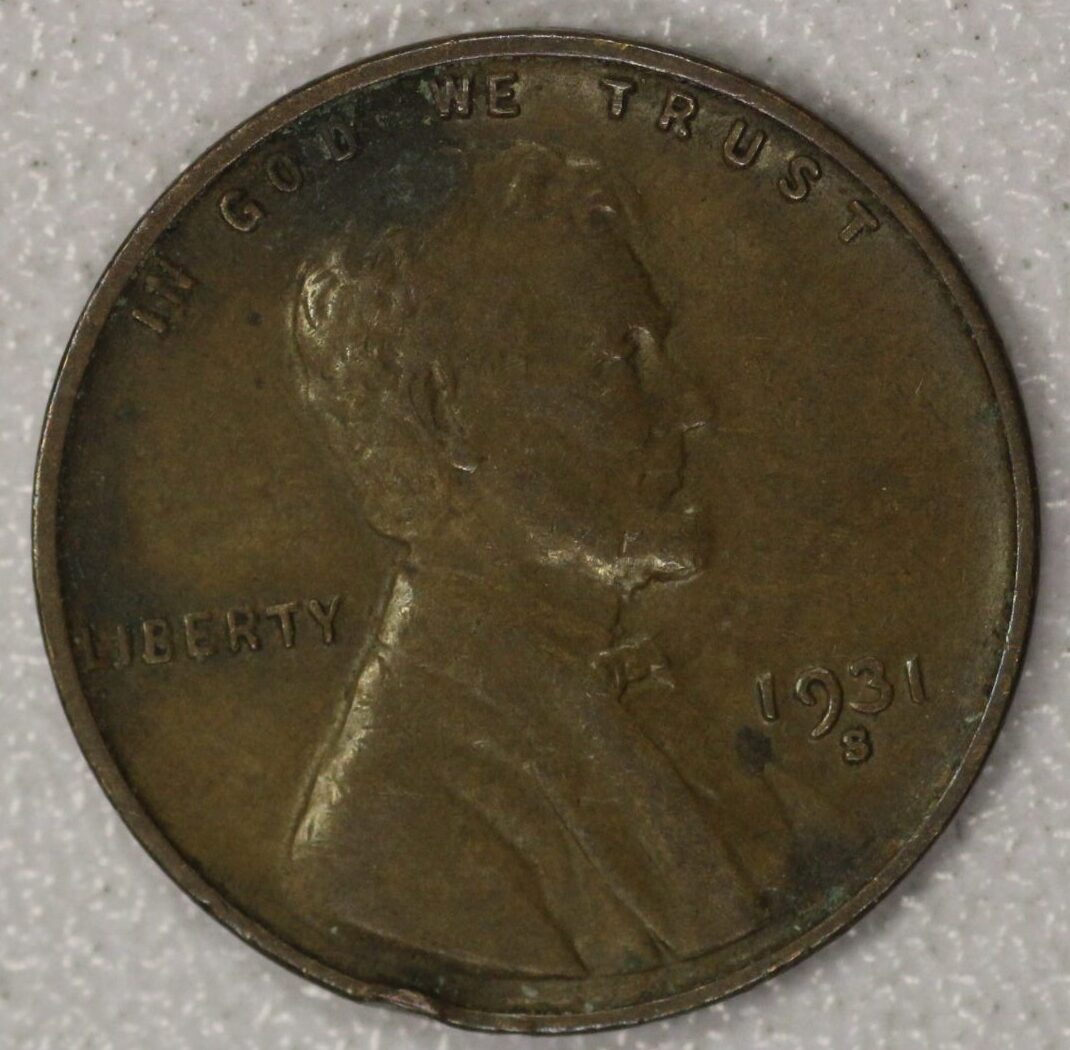AUCTION- 1931-S Lincoln Cent Corrosion Spots on Obverse