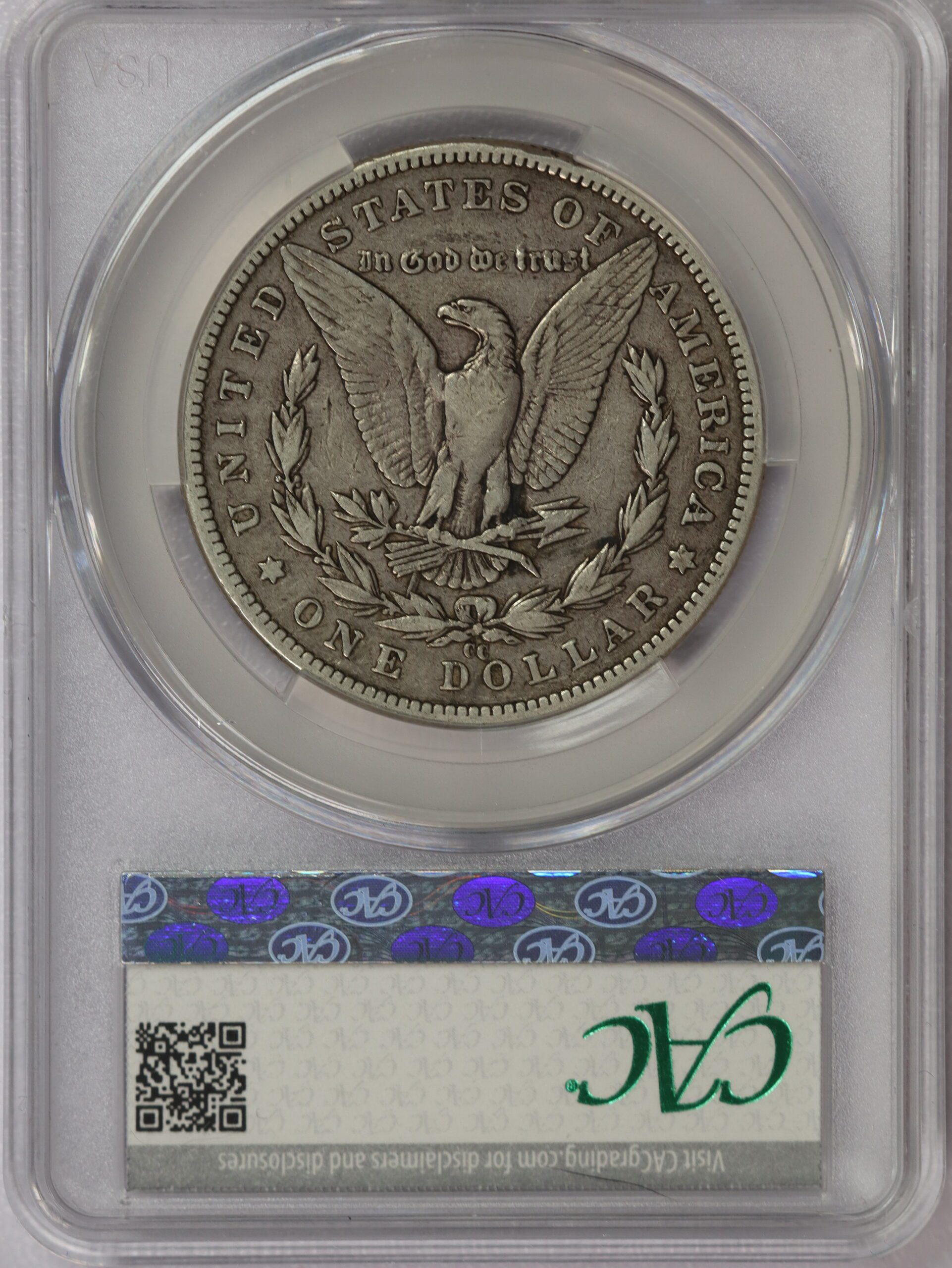 1890 CC Morgan Dollar VF20 CACG Tailbar - Image 2
