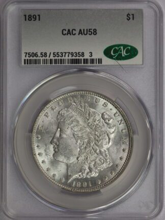 1891 Morgan Dollar AU58 CACG