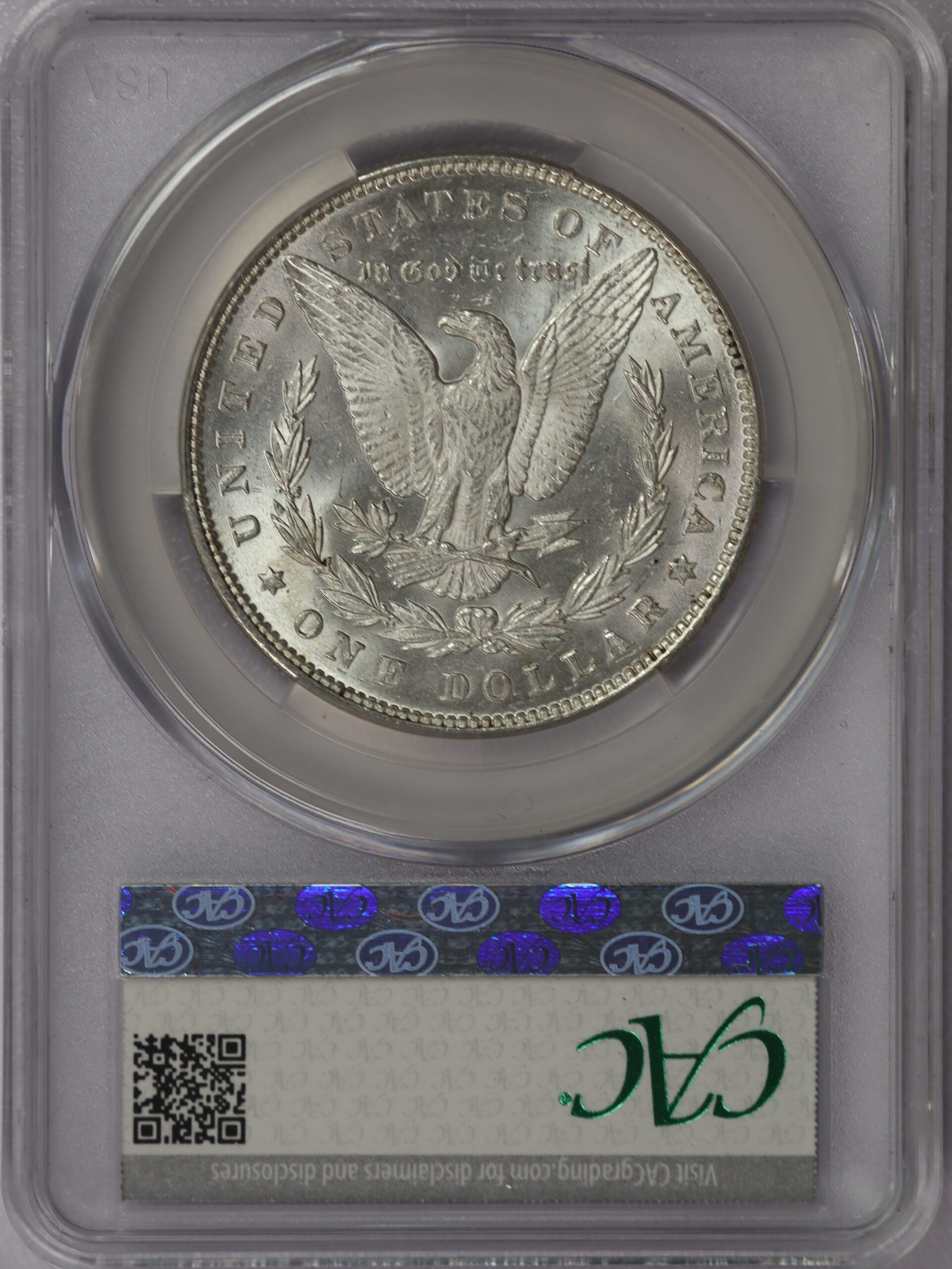 1891 Morgan Dollar AU58 CACG - Image 2