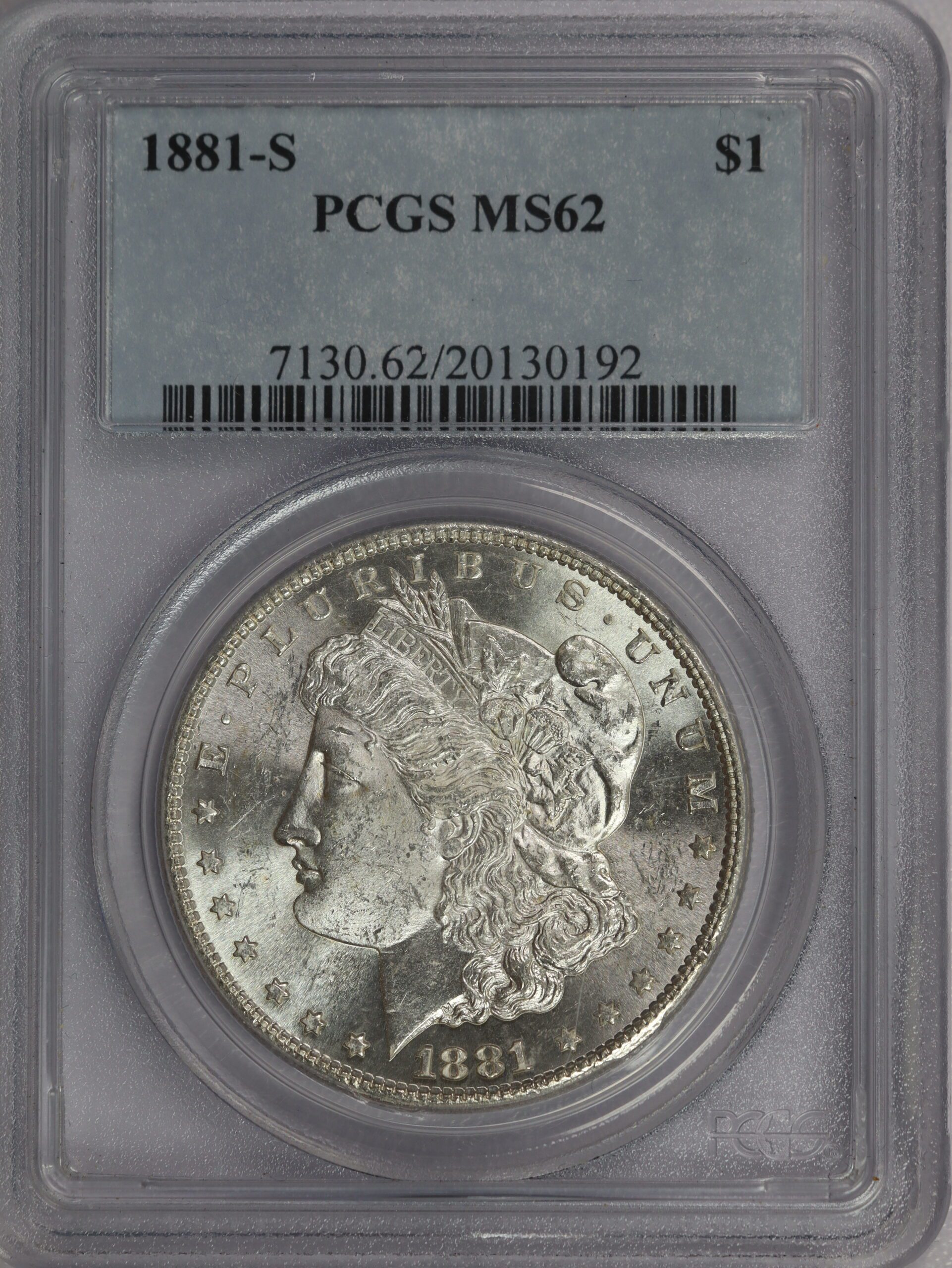 Auction - 1881 S Morgan Dollar MS62 PCGS