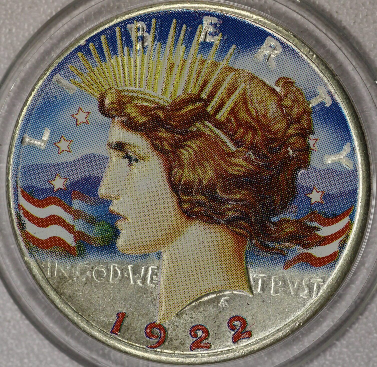 AUCTION- 1922 Colorized Peace Dollar